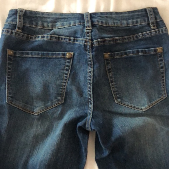 Cache Light Blue Low Rise Side Slit Ankle Zip Skinny Stretch Denim Jeans Size 2 - Picture 5 of 14